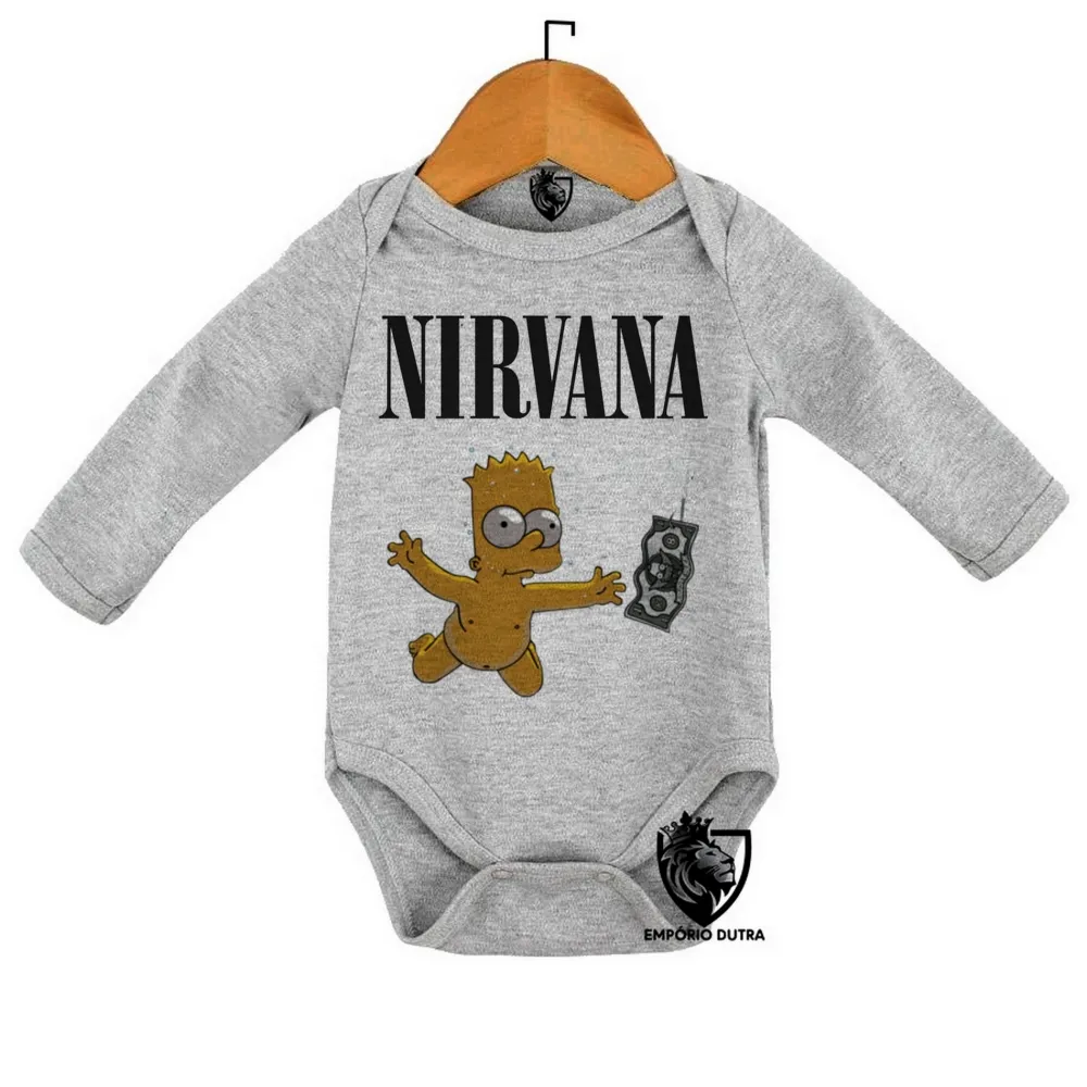 Body Bebê Infantil Nirvana Bart Simpsons dolar