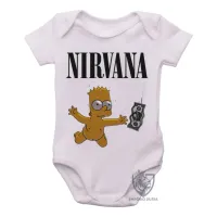 Body Bebê Infantil Nirvana Bart Simpsons dolar - Foto 4