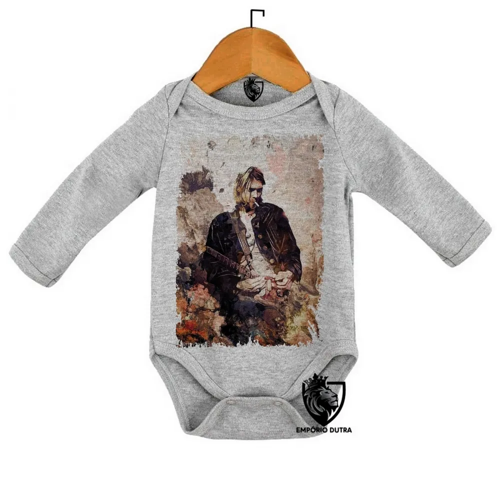 Body Bebê Infantil Nirvana Kurt Cobain cigarro