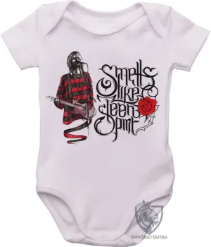 Body Bebê Infantil Nirvana Smell Like teen spirit - Foto 2