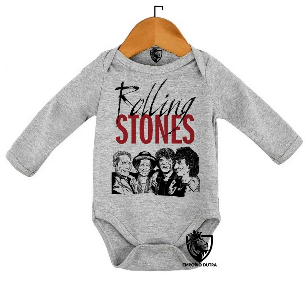 Body Bebê Infantil rolling stones banda rock mick jagger Imagem