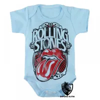 Body Bebê Infantil rolling stones retro boca lingua - Foto 3