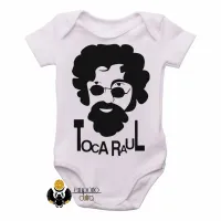 Body Bebê Infantil Toca Raul Seixas Rei do Rock Brasileiro - Foto 3