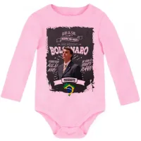 Body Bebê Infantil Bolsonaro mito presidente DEUS acima todos - Foto 4