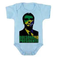 Body Bebê Infantil Bolsonaro Presidente cor Brasil verde amarelo - Foto 2