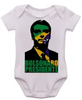 Body Bebê Infantil Bolsonaro Presidente cor Brasil verde amarelo - Foto 3