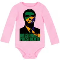 Body Bebê Infantil Bolsonaro Presidente cor Brasil verde amarelo - Foto 4