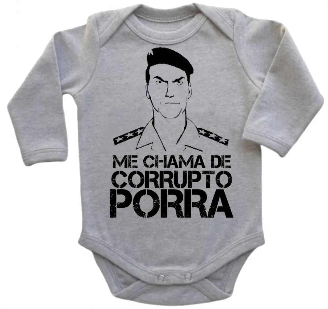 Body Bebê Infantil Bolsonaro soldado guerra