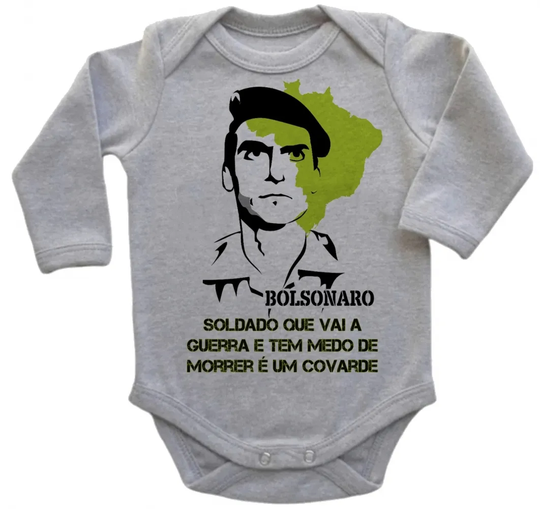 Body Bebê Infantil Bolsonaro Soldado que vai a guerra Imagem