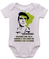 Body Bebê Infantil Bolsonaro Soldado que vai a guerra - Foto 3