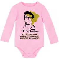 Body Bebê Infantil Bolsonaro Soldado que vai a guerra - Foto 4