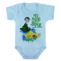 Body Bebê Infantil Bolsonaro tanque meu partido Brasil - Foto 2