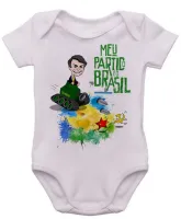 Body Bebê Infantil Bolsonaro tanque meu partido Brasil - Foto 3