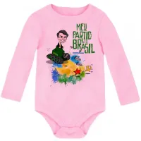 Body Bebê Infantil Bolsonaro tanque meu partido Brasil - Foto 4