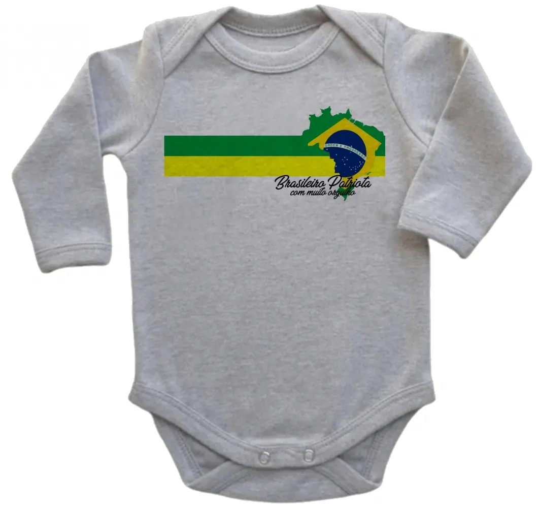 Body Bebê Infantil patriota Brasil Brasileiro Imagem