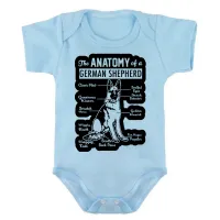 Body Bebê Infantil Anatomia Pastor Alemão German Sheperd - Foto 2