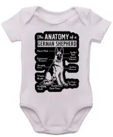 Body Bebê Infantil Anatomia Pastor Alemão German Sheperd - Foto 3