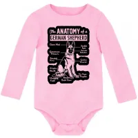 Body Bebê Infantil Anatomia Pastor Alemão German Sheperd - Foto 4