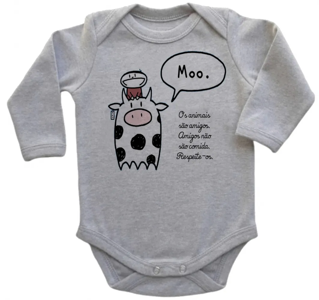Body Bebê Infantil Animais respeite-os vegatariano vegano