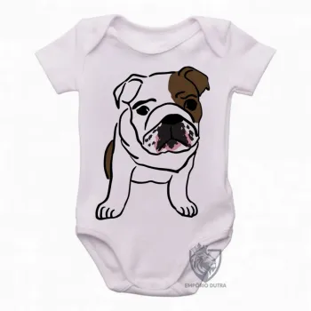 Body Bebê Infantil cachorro cão dog bulldog Buldogue - Foto 2