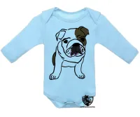 Body Bebê Infantil cachorro cão dog bulldog Buldogue - Foto 3
