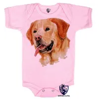 Body Bebê Infantil cachorro cão dog labrador caramelo amarelo - Foto 3