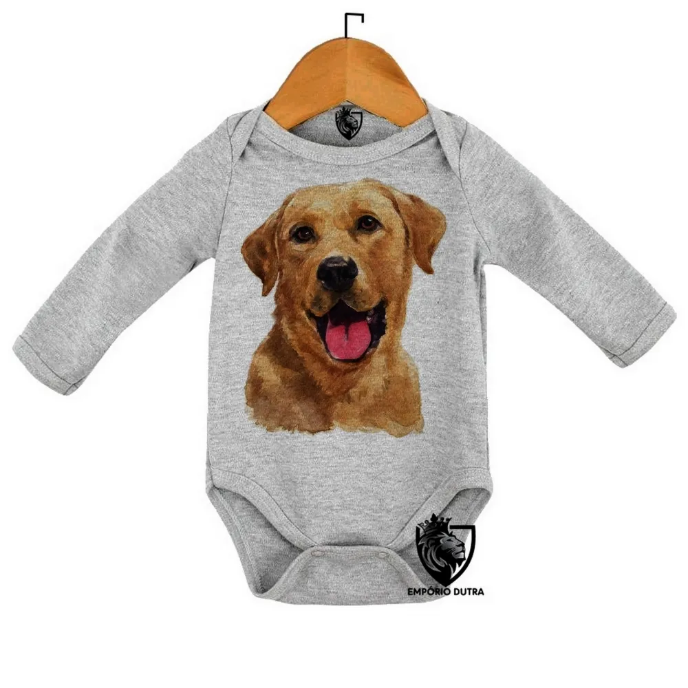 Body Bebê Infantil cachorro cão dog labrador caramelo raça show