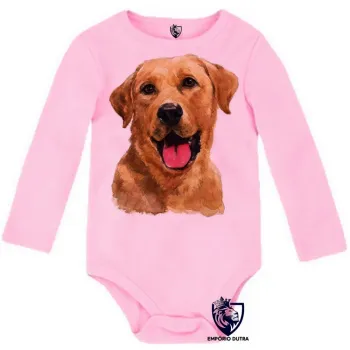 Body Bebê Infantil cachorro cão dog labrador caramelo raça show - Foto 2