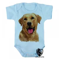 Body Bebê Infantil cachorro cão dog labrador caramelo raça show - Foto 4