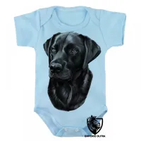 Body Bebê Infantil cachorro cão dog labrador preto raça - Foto 2