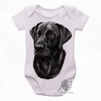 Body Bebê Infantil cachorro cão dog labrador preto raça - Foto 3