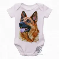 Body Bebê Infantil cachorro cão dog pastor alemão german Shepherd - Foto 2