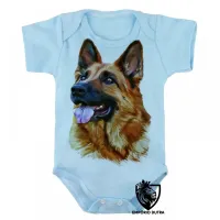 Body Bebê Infantil cachorro cão dog pastor alemão german Shepherd - Foto 3