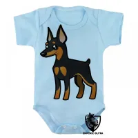 Body Bebê Infantil cachorro cão dog pinscher raça canina - Foto 3