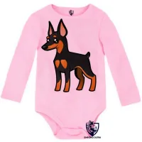 Body Bebê Infantil cachorro cão dog pinscher raça canina - Foto 4