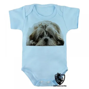 Body Bebê Infantil cachorro cão dog Shih tzu raça canina - Foto 2
