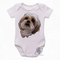 Body Bebê Infantil cachorro cão dog Shih tzu raça fofo lindo - Foto 2