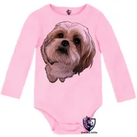 Body Bebê Infantil cachorro cão dog Shih tzu raça fofo lindo - Foto 4