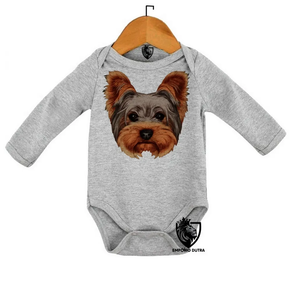 Body Bebê Infantil cachorro cão dog Yorkshire carinha york Imagem