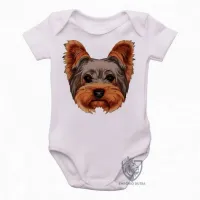 Body Bebê Infantil cachorro cão dog Yorkshire carinha york - Foto 2