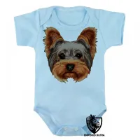 Body Bebê Infantil cachorro cão dog Yorkshire carinha york - Foto 3