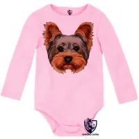 Body Bebê Infantil cachorro cão dog Yorkshire carinha york - Foto 4