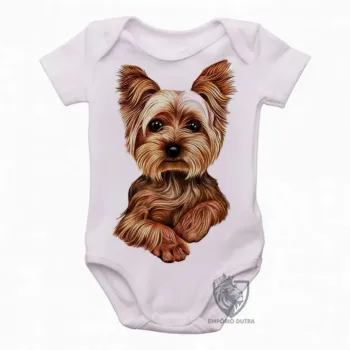 Body Bebê Infantil cachorro cão dog Yorkshire fofo raça - Foto 2