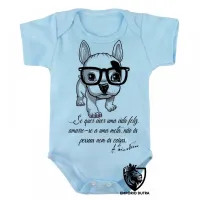 Body Bebê Infantil Cachorro Nerd frase Einstein - Foto 2