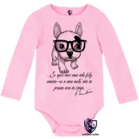 Body Bebê Infantil Cachorro Nerd frase Einstein - Foto 3