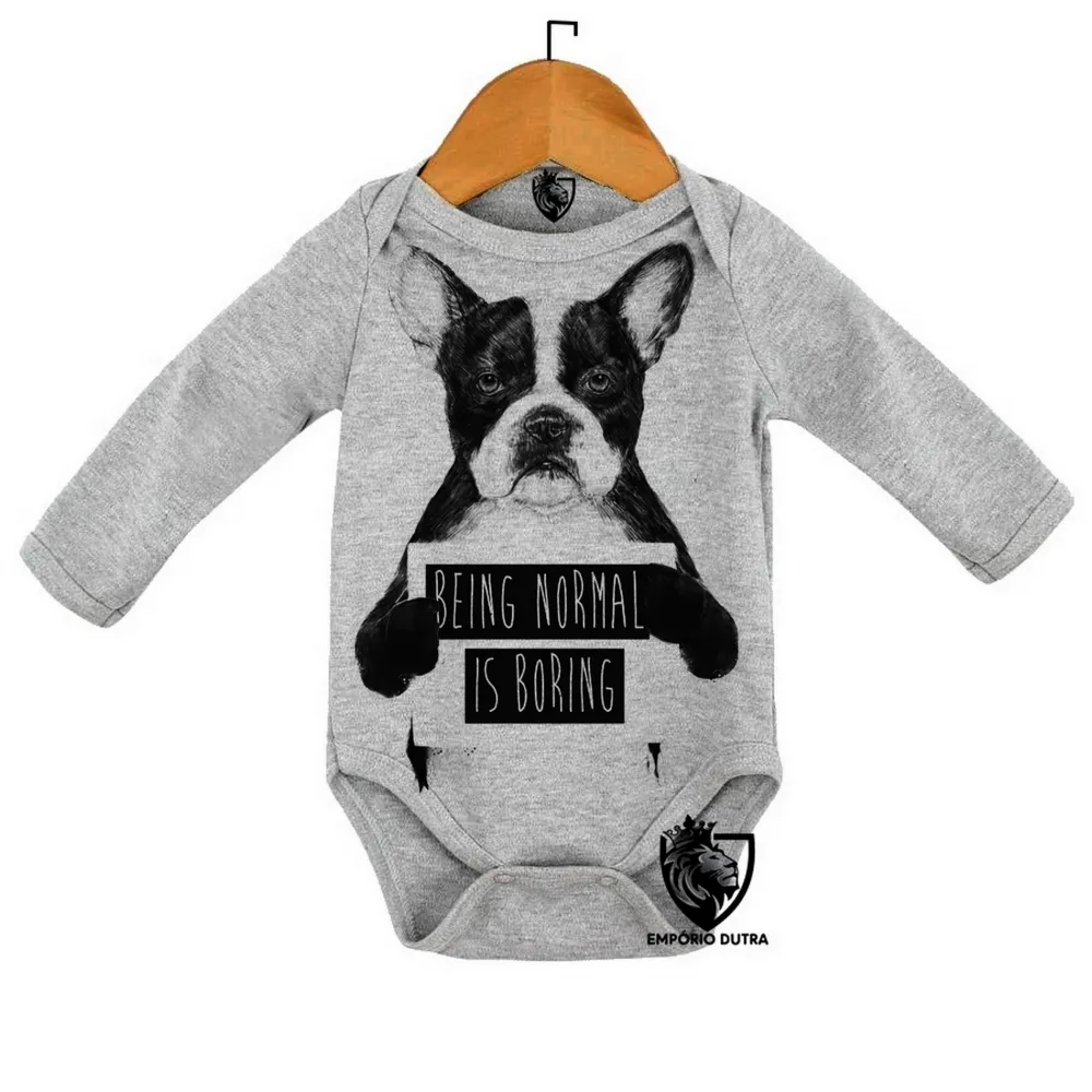 Body Bebê Infantil Cusco being cachorro is boring Imagem