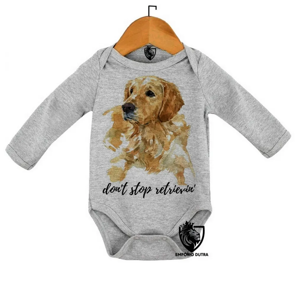 Body Bebê Infantil dont stop cachorro golden retriever Imagem