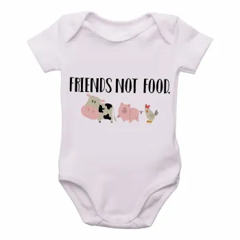 Body Bebê Infantil friends not food animais comida vegatariano - Foto 2
