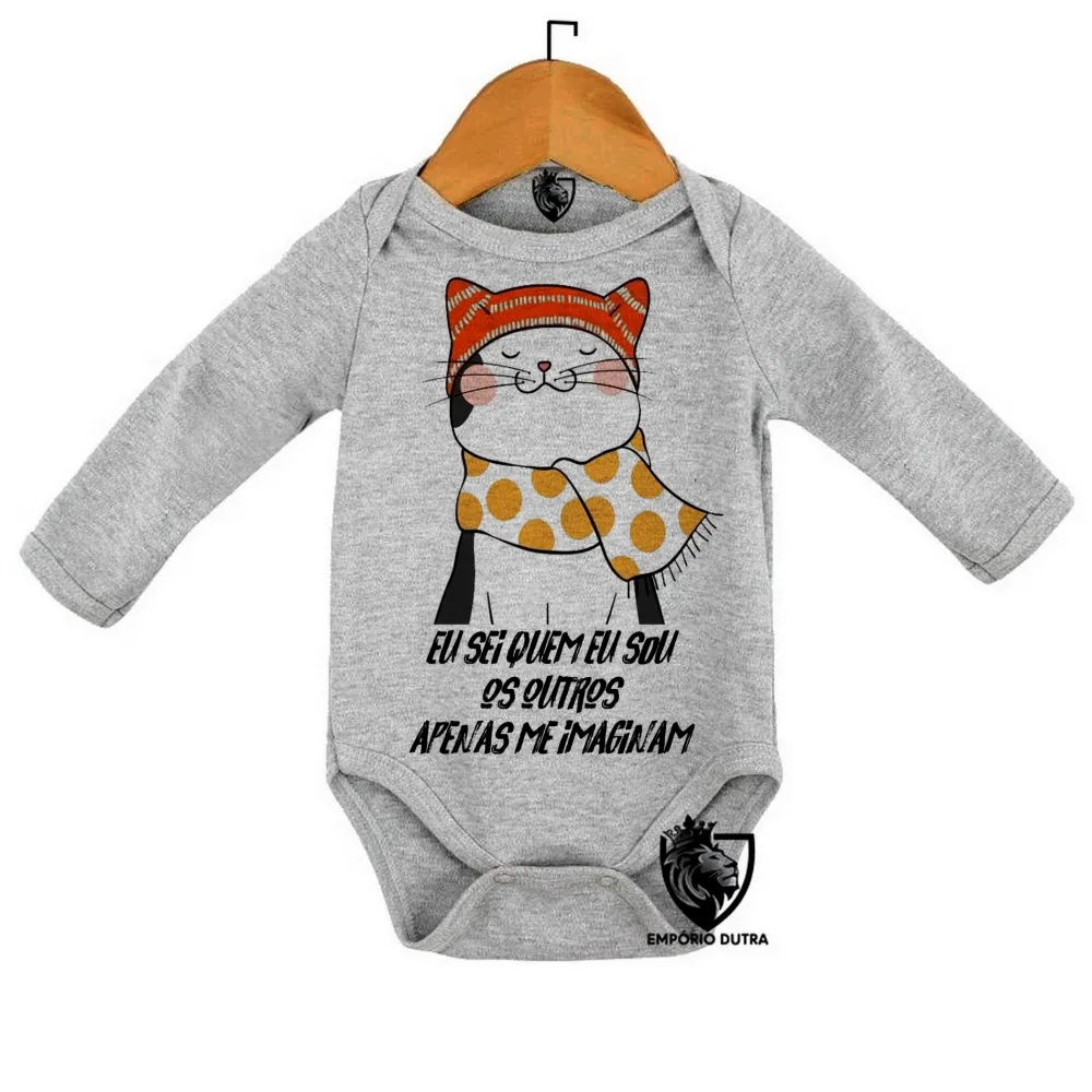 Body Bebê Infantil Gatinho eu sei quem eu sou gato felino Imagem