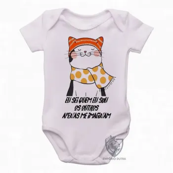 Body Bebê Infantil Gatinho eu sei quem eu sou gato felino - Foto 2
